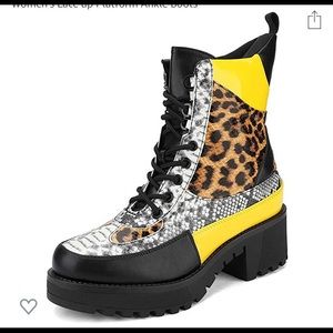 Animal print Combat boots